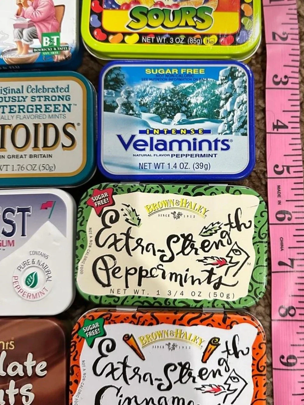 Assorted Mint & Candy Tin Collection - Colorful Retro Mix